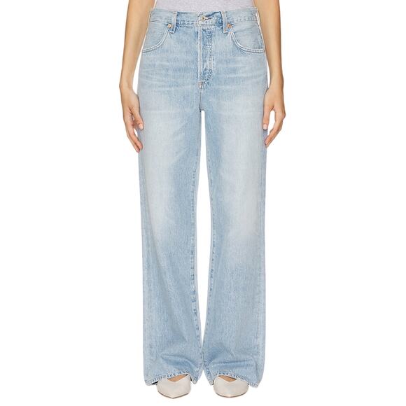 Citizens Of Humanity Denim - Citizens Of Humanity Wide Leg Blue Annina Petite Denim Jeans Size 24